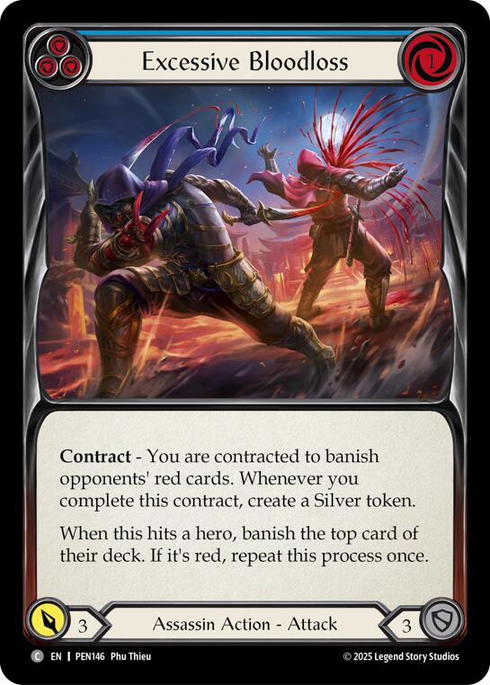 Excessive Bloodloss (Blue) (Rainbow Foil) [PEN146] (Compendium of Rathe)  Rainbow Foil | Total Play