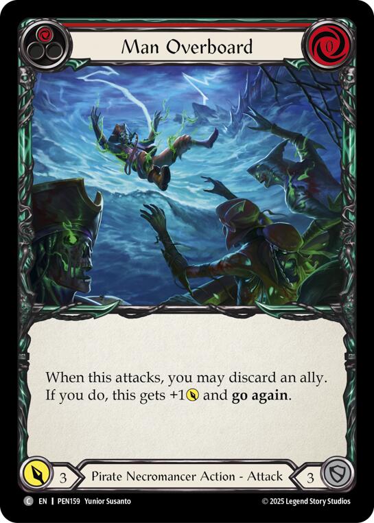 Man Overboard (Red) (Rainbow Foil) [PEN159] (Compendium of Rathe)  Rainbow Foil | Total Play