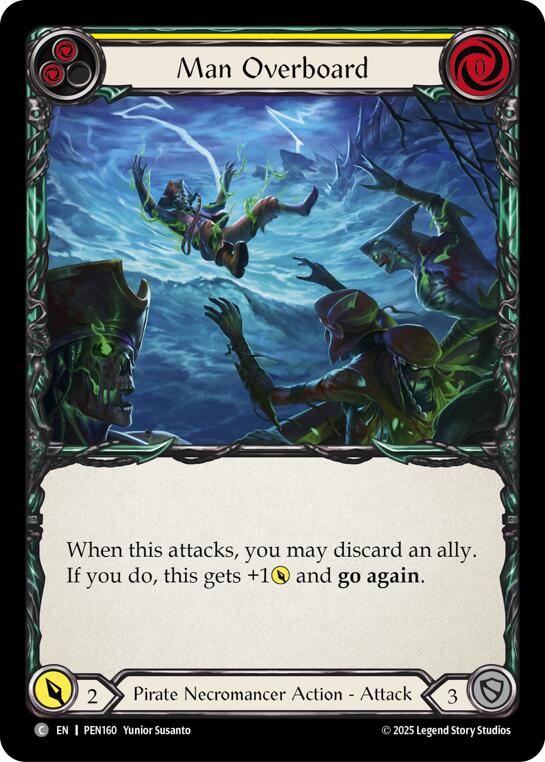 Man Overboard (Yellow) (Rainbow Foil) [PEN160] (Compendium of Rathe)  Rainbow Foil | Total Play