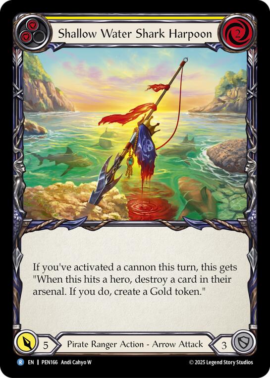 Shallow Water Shark Harpoon (Yellow) (Rainbow Foil) [PEN166] (Compendium of Rathe)  Rainbow Foil | Total Play