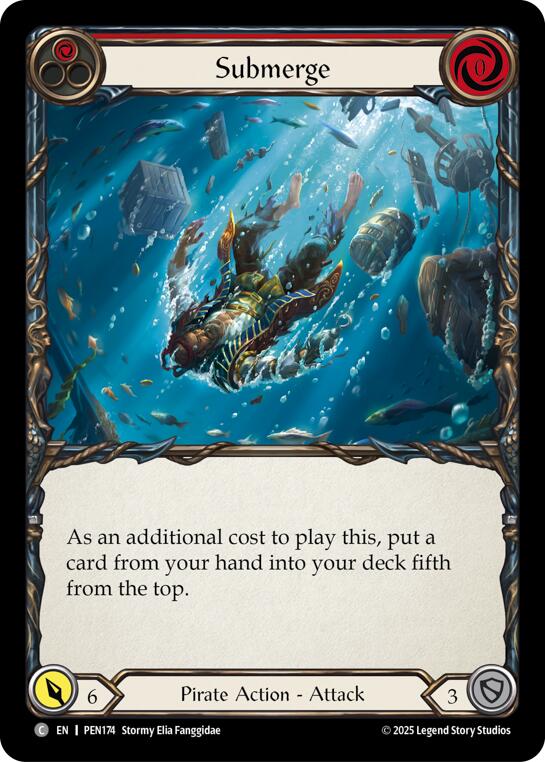 Submerge (Red) (Rainbow Foil) [PEN174] (Compendium of Rathe)  Rainbow Foil | Total Play