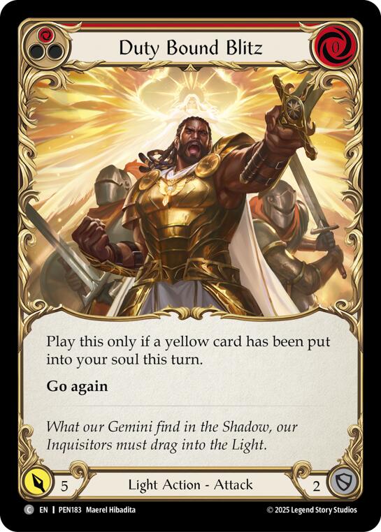 Duty Bound Blitz (Red) (Rainbow Foil) [PEN183] (Compendium of Rathe)  Rainbow Foil | Total Play