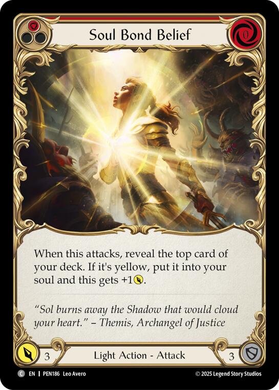 Soul Bond Belief (Red) (Rainbow Foil) [PEN186] (Compendium of Rathe)  Rainbow Foil | Total Play