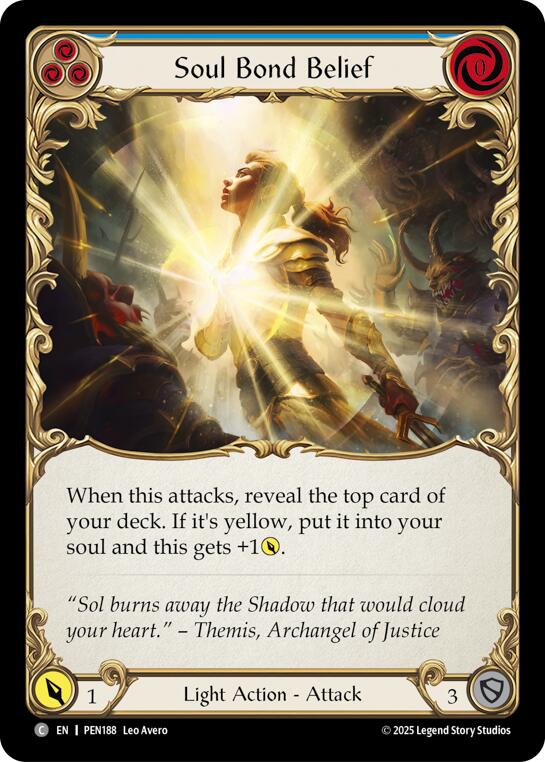 Soul Bond Belief (Blue) (Rainbow Foil) [PEN188] (Compendium of Rathe)  Rainbow Foil | Total Play