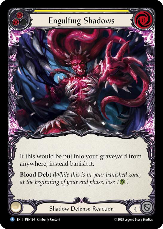 Engulfing Shadows (Yellow) (Rainbow Foil) [PEN194] (Compendium of Rathe)  Rainbow Foil | Total Play