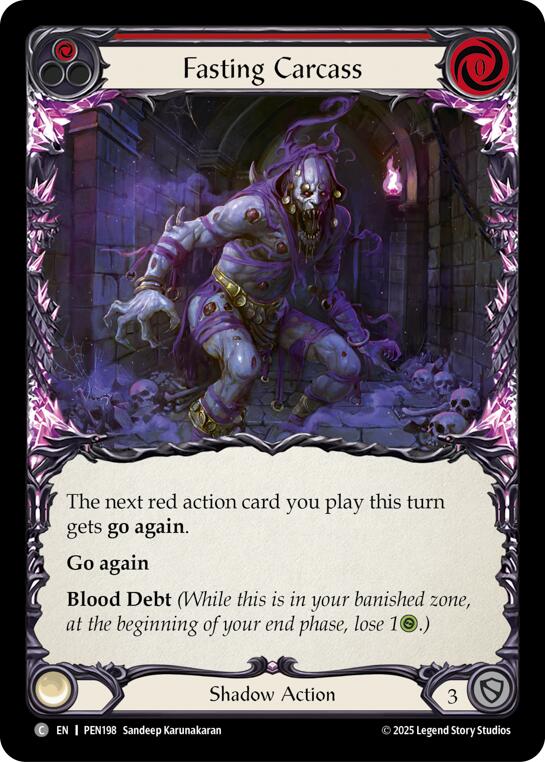 Fasting Carcass (Red) (Rainbow Foil) [PEN198] (Compendium of Rathe)  Rainbow Foil | Total Play
