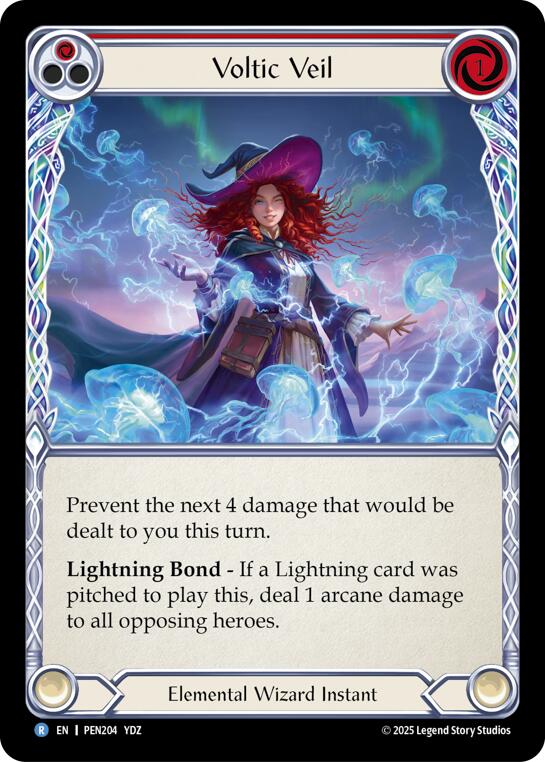 Voltic Veil (Red) (Rainbow Foil) [PEN204] (Compendium of Rathe)  Rainbow Foil | Total Play