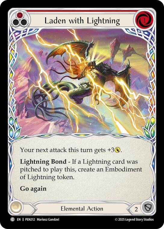 Laden With Lightning (Red) (Regular) [PEN212] (Compendium of Rathe) | Total Play