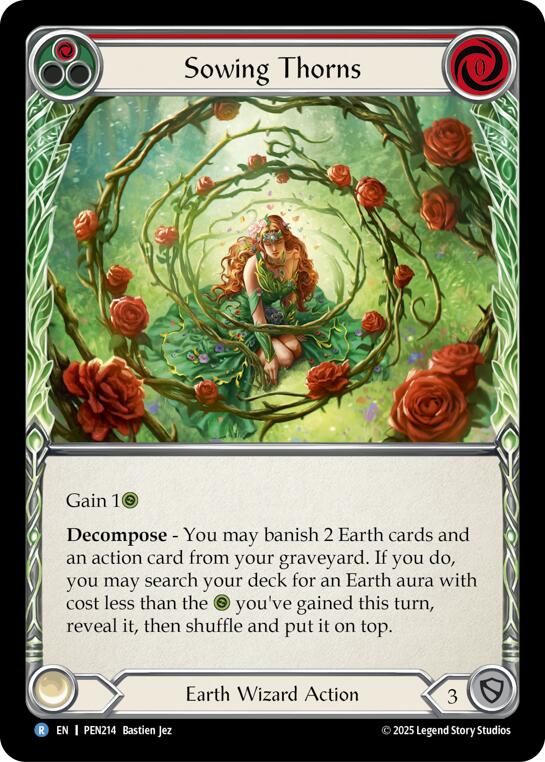 Sowing Thorns (Red) (Rainbow Foil) [PEN214] (Compendium of Rathe)  Rainbow Foil | Total Play