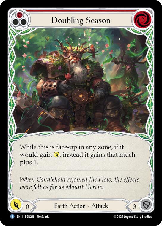 Doubling Season (Red) (Rainbow Foil) [PEN218] (Compendium of Rathe)  Rainbow Foil | Total Play