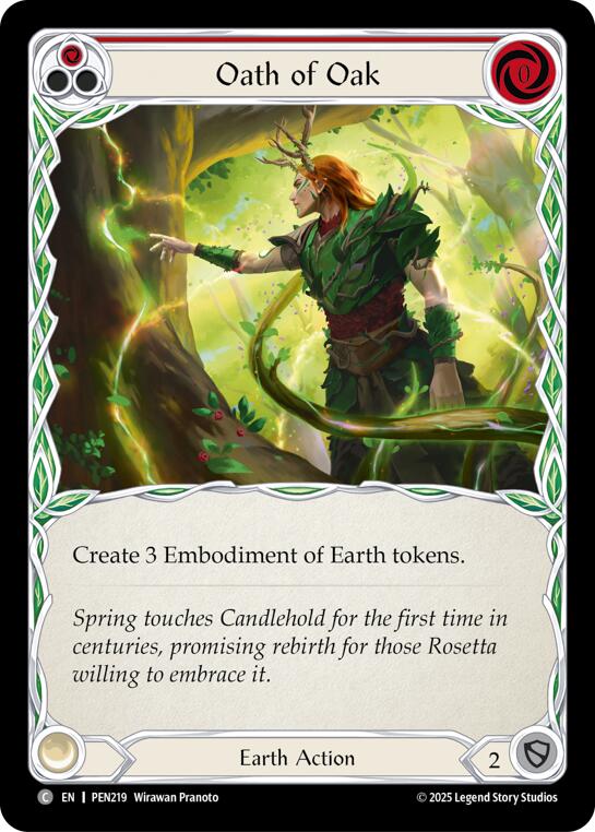 Oath Of Oak (Red) (Rainbow Foil) [PEN219] (Compendium of Rathe)  Rainbow Foil | Total Play