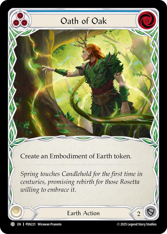 Oath Of Oak (Blue) (Rainbow Foil) [PEN221] (Compendium of Rathe)  Rainbow Foil | Total Play