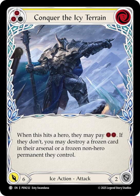 Conquer The Icy Terrain (Yellow) (Rainbow Foil) [PEN232] (Compendium of Rathe)  Rainbow Foil | Total Play