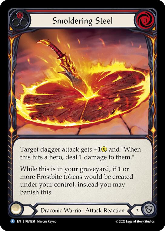 Smoldering Steel (Red) (Rainbow Foil) [PEN251] (Compendium of Rathe)  Rainbow Foil | Total Play