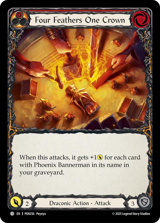 Four Feathers One Crown (Red) (Rainbow Foil) [PEN256] (Compendium of Rathe)  Rainbow Foil | Total Play