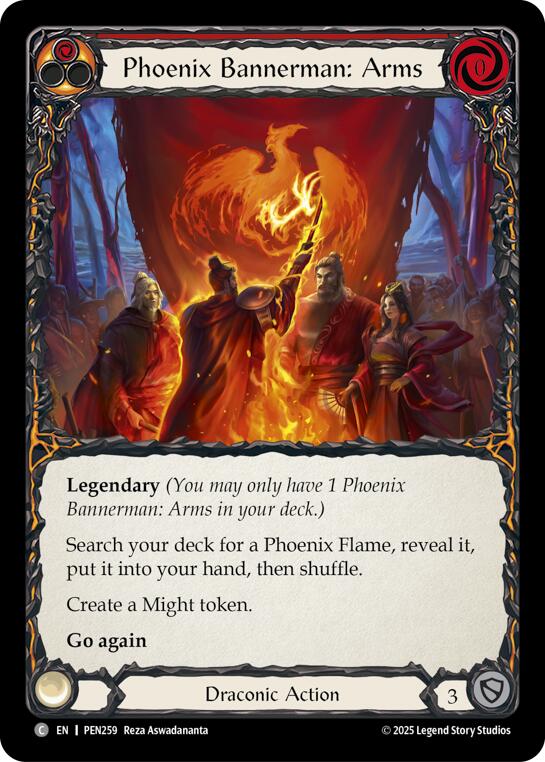 Phoenix Bannerman Arms (Red) (Rainbow Foil) [PEN259] (Compendium of Rathe)  Rainbow Foil | Total Play