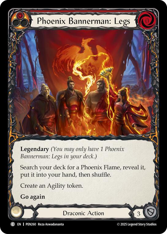 Phoenix Bannerman Legs (Red) (Rainbow Foil) [PEN260] (Compendium of Rathe)  Rainbow Foil | Total Play