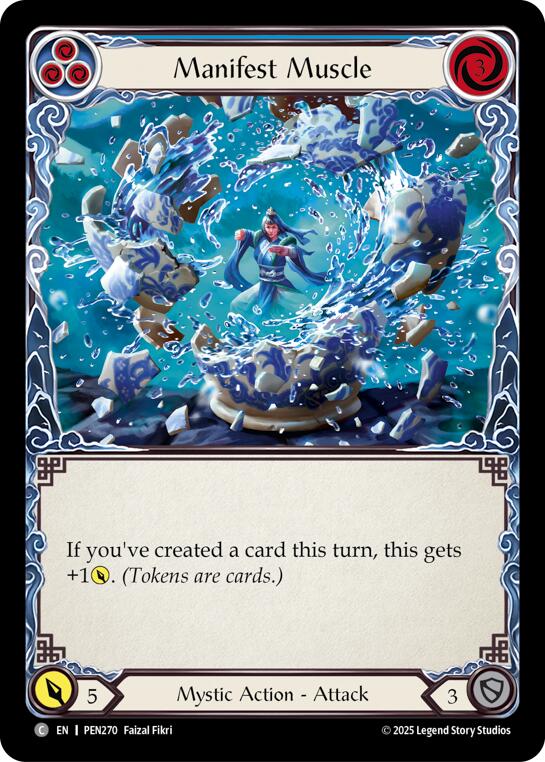 Manifest Muscle (Blue) (Rainbow Foil) [PEN270] (Compendium of Rathe)  Rainbow Foil | Total Play