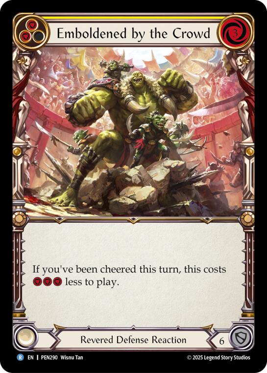 Emboldened By The Crowd (Yellow) (Rainbow Foil) [PEN290] (Compendium of Rathe)  Rainbow Foil | Total Play