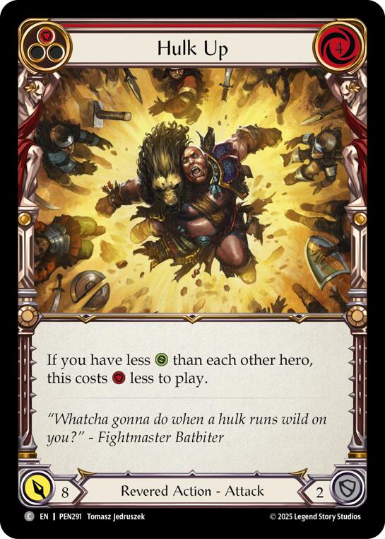 Hulk Up (Red) (Rainbow Foil) [PEN291] (Compendium of Rathe)  Rainbow Foil | Total Play