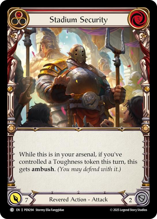 Stadium Security (Red) (Rainbow Foil) [PEN294] (Compendium of Rathe)  Rainbow Foil | Total Play