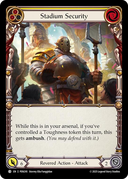 Stadium Security (Yellow) (Rainbow Foil) [PEN295] (Compendium of Rathe)  Rainbow Foil | Total Play