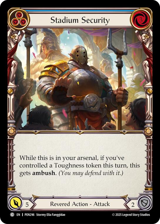 Stadium Security (Blue) (Rainbow Foil) [PEN296] (Compendium of Rathe)  Rainbow Foil | Total Play