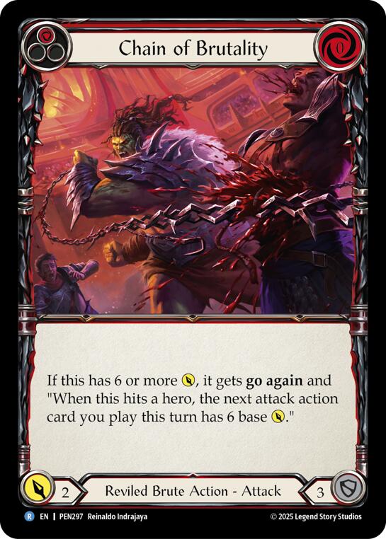 Chain Brutality (Red) (Rainbow Foil) [PEN297] (Compendium of Rathe)  Rainbow Foil | Total Play