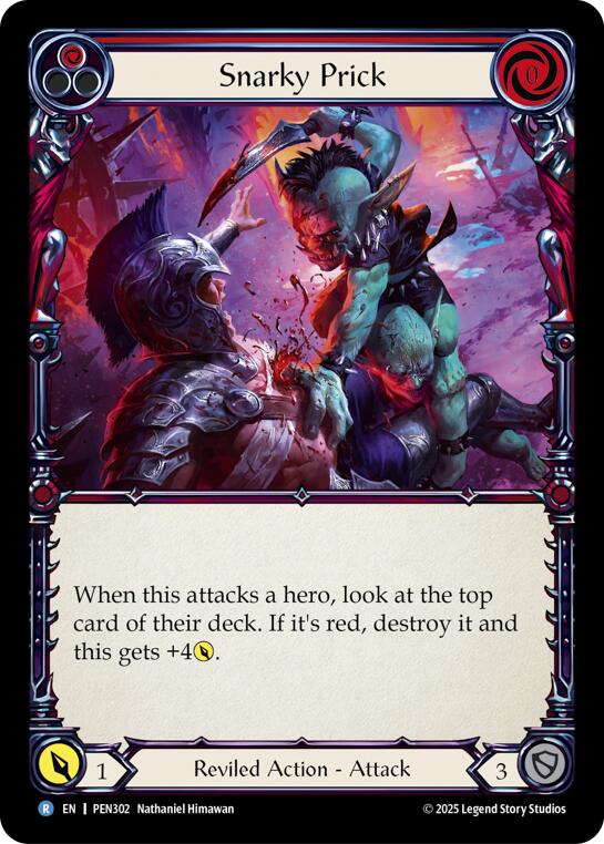 Snarky Prick (Red) (Rainbow Foil) [PEN302] (Compendium of Rathe)  Rainbow Foil | Total Play