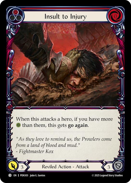 Insult To Injury (Red) (Rainbow Foil) [PEN303] (Compendium of Rathe)  Rainbow Foil | Total Play