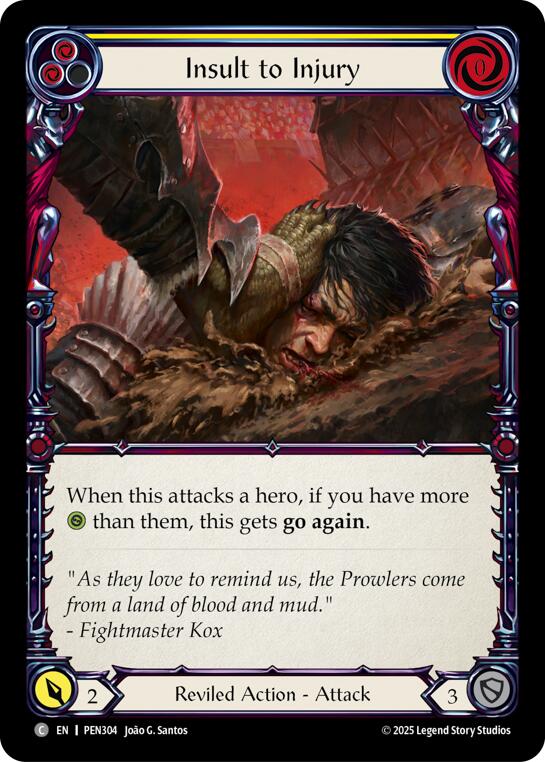 Insult To Injury (Yellow) (Rainbow Foil) [PEN304] (Compendium of Rathe)  Rainbow Foil | Total Play