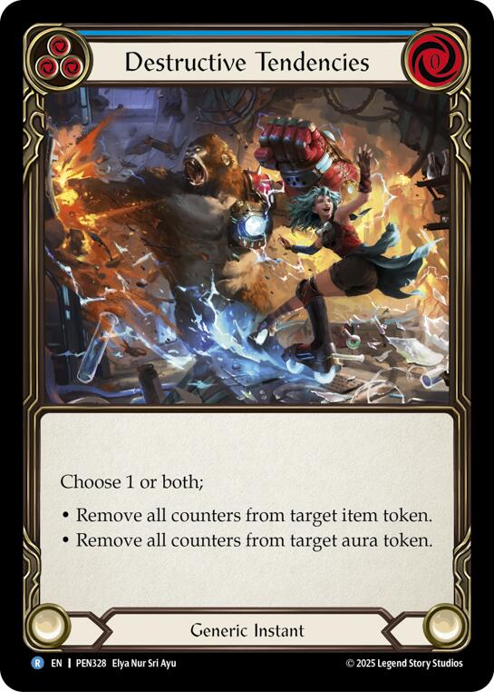 Destructive Tendencies (Blue) (Rainbow Foil) [PEN328] (Compendium of Rathe)  Rainbow Foil | Total Play