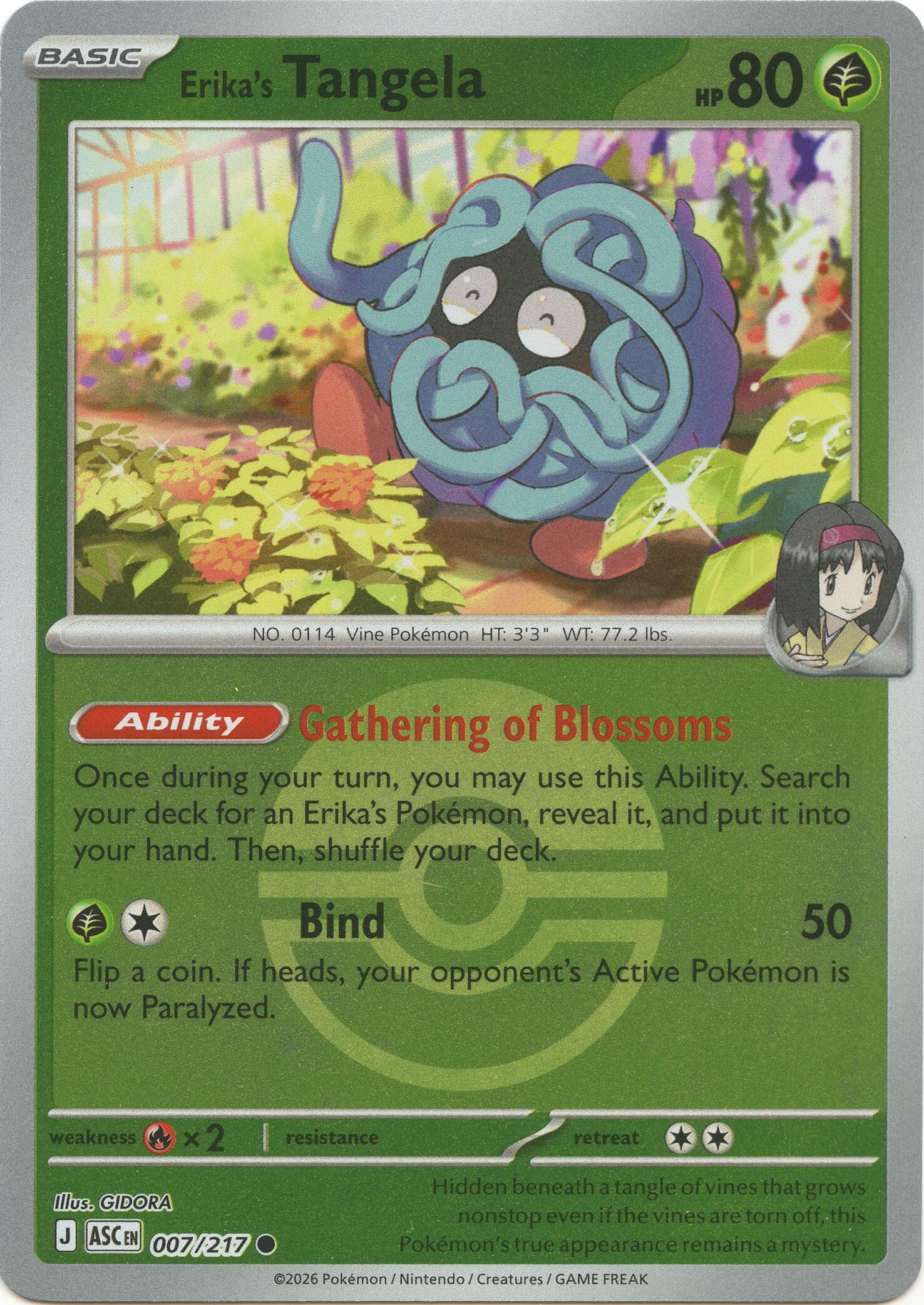 Erika's Tangela (007/217) (Poke Ball) [Mega Evolution: Ascended Heroes] | Total Play