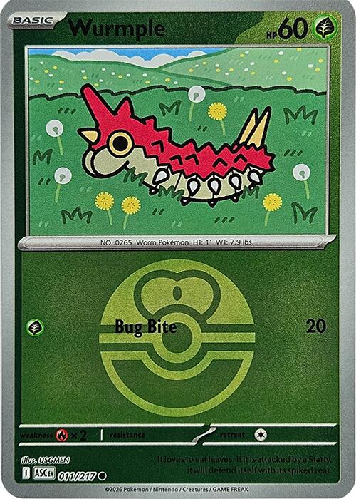 Wurmple (011/217) (Love Ball) [Mega Evolution: Ascended Heroes] | Total Play