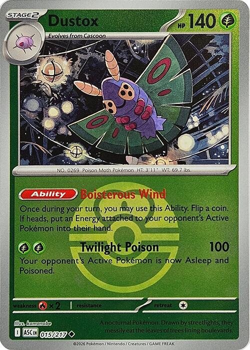 Dustox (015/217) (Love Ball) [Mega Evolution: Ascended Heroes] | Total Play