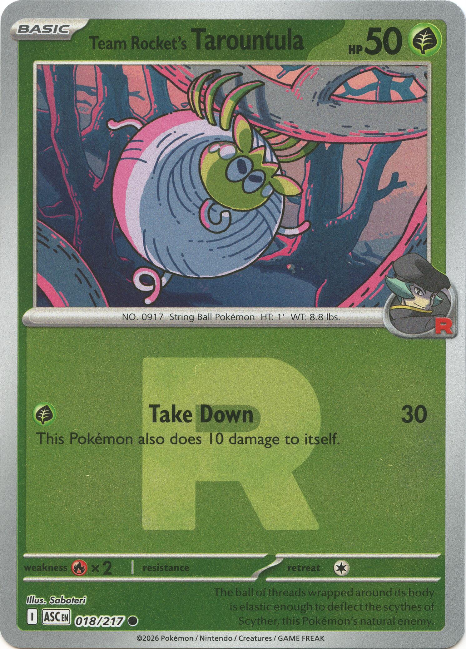 Team Rocket's Tarountula (018/217) (Team Rocket) [Mega Evolution: Ascended Heroes] | Total Play