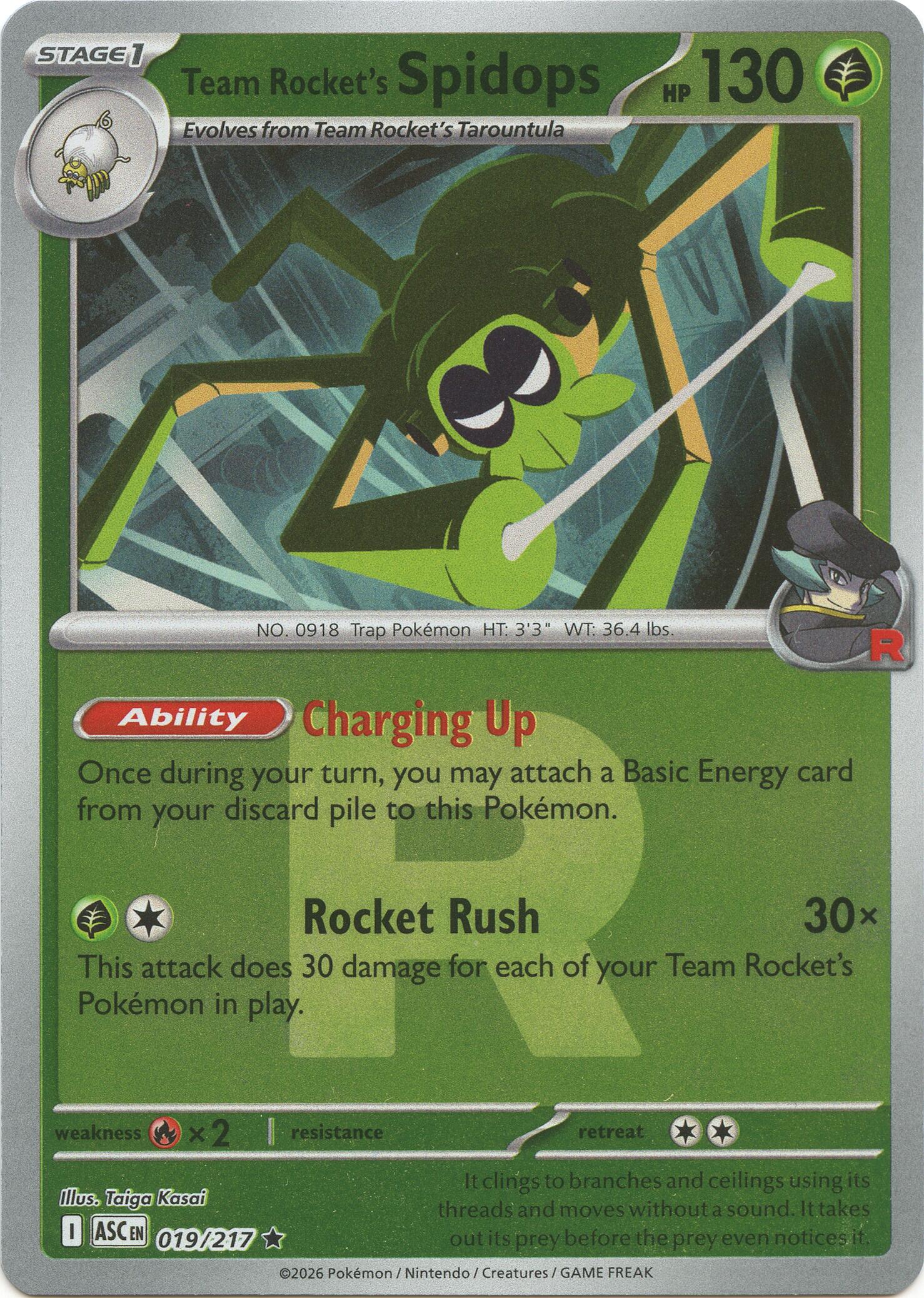 Team Rocket's Spidops (019/217) (Team Rocket) [Mega Evolution: Ascended Heroes] | Total Play