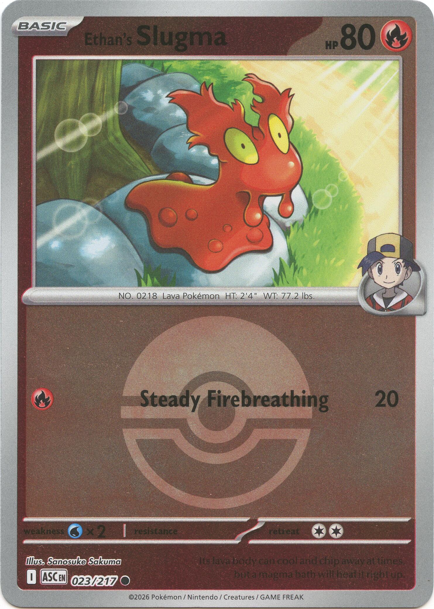 Ethan's Slugma (023/217) (Poke Ball) [Mega Evolution: Ascended Heroes] | Total Play