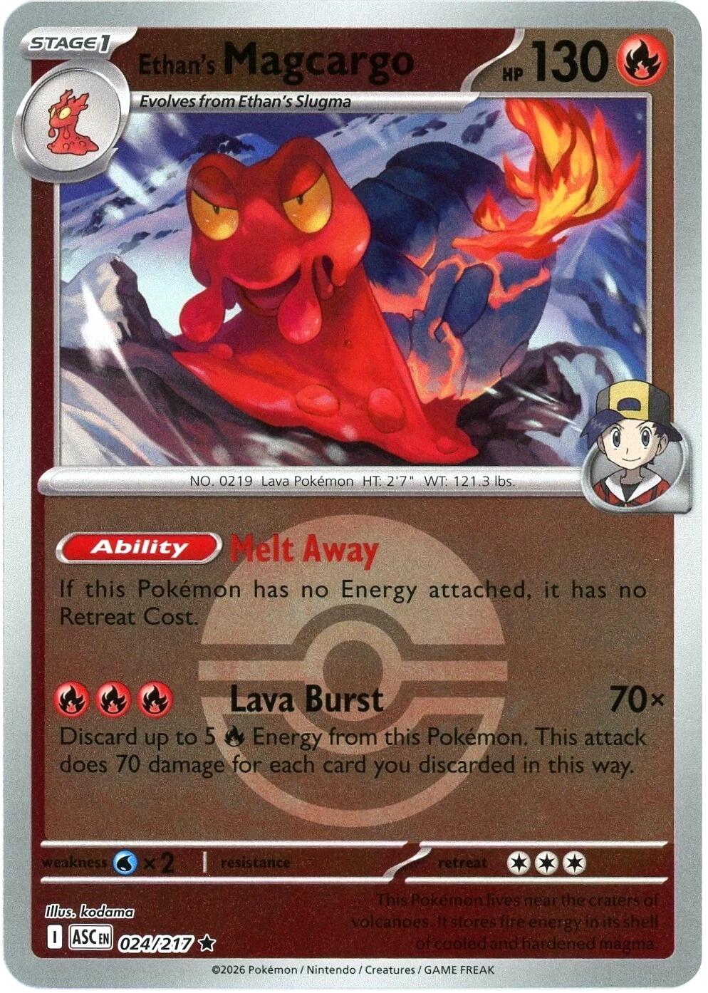Ethan's Magcargo (024/217) (Poke Ball) [Mega Evolution: Ascended Heroes] | Total Play