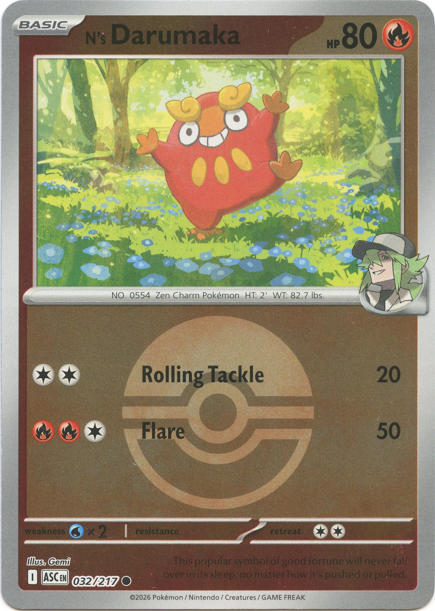 N's Darumaka (032/217) (Poke Ball) [Mega Evolution: Ascended Heroes] | Total Play