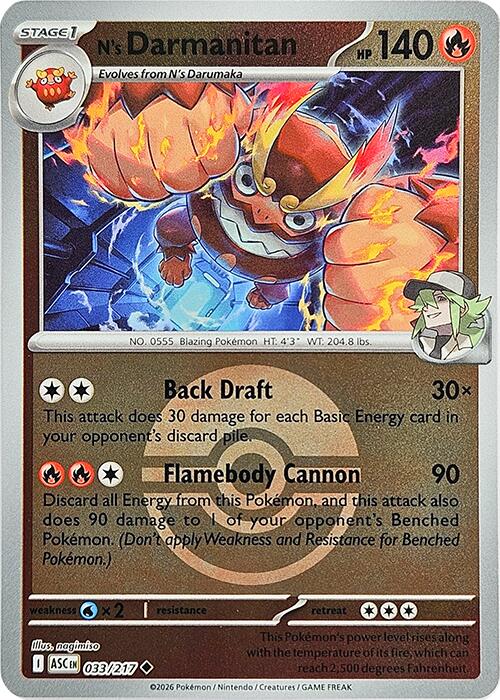 N's Darmanitan (033/217) (Poke Ball) [Mega Evolution: Ascended Heroes] | Total Play