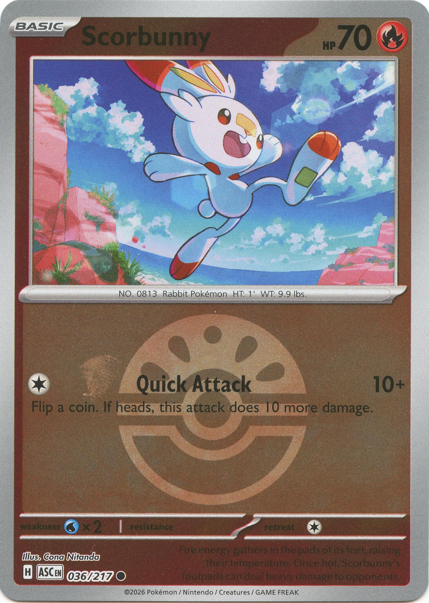 Scorbunny (036/217) (Friend Ball) [Mega Evolution: Ascended Heroes] | Total Play