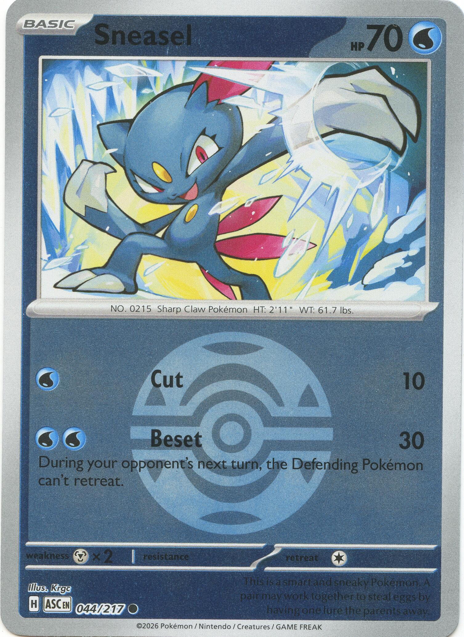 Sneasel (044/217) (Dusk Ball) [Mega Evolution: Ascended Heroes] | Total Play