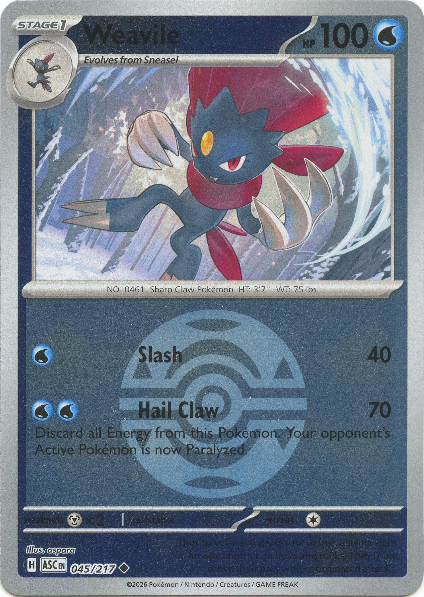 Weavile (045/217) (Dusk Ball) [Mega Evolution: Ascended Heroes] | Total Play