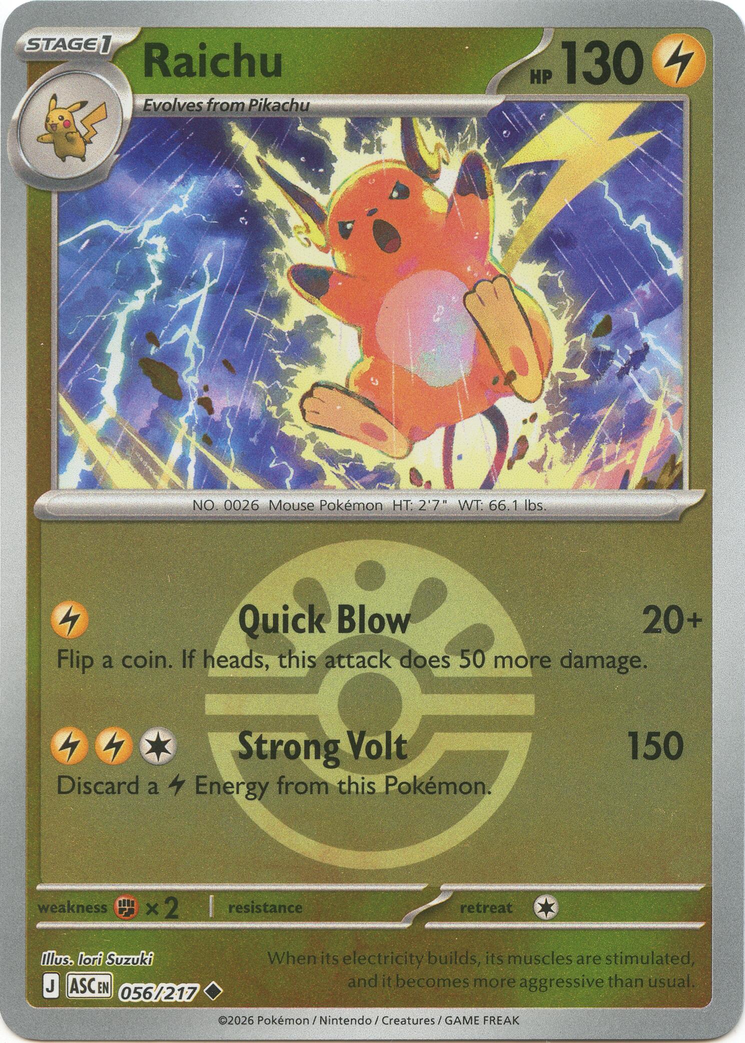 Raichu (056/217) (Friend Ball) [Mega Evolution: Ascended Heroes] | Total Play