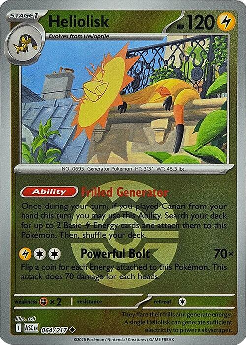 Heliolisk (064/217) (Quick Ball) [Mega Evolution: Ascended Heroes] | Total Play