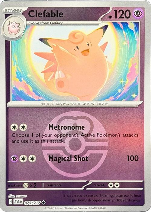 Clefable (075/217) (Love Ball) [Mega Evolution: Ascended Heroes] | Total Play