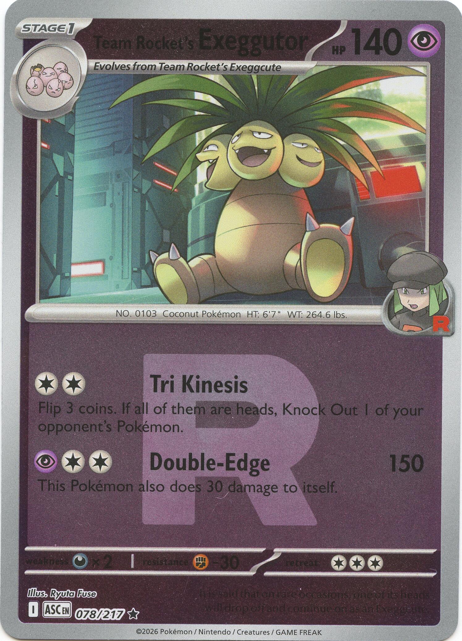 Team Rocket's Exeggutor (078/217) (Team Rocket) [Mega Evolution: Ascended Heroes] | Total Play