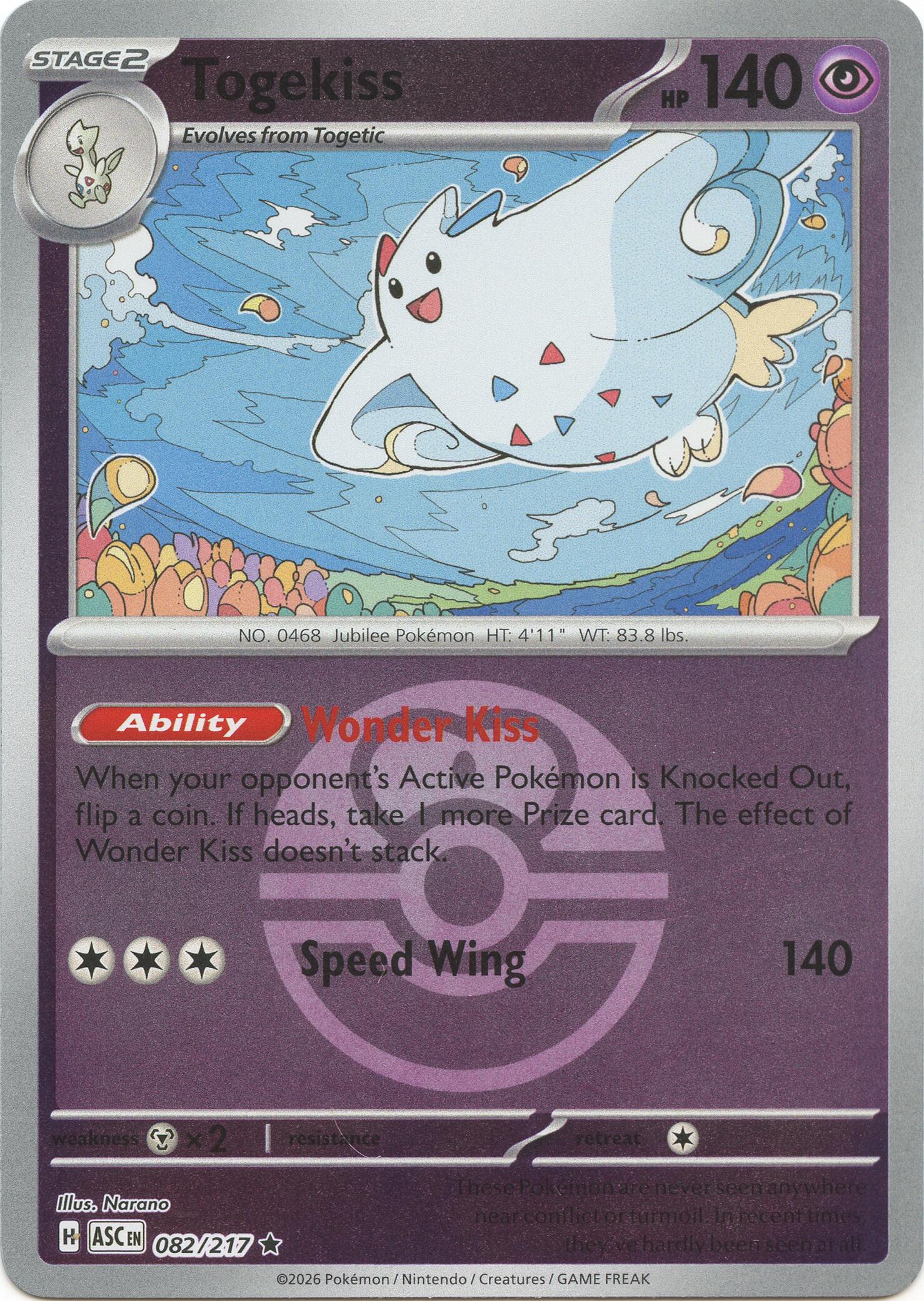 Togekiss (082/217) (Love Ball) [Mega Evolution: Ascended Heroes] | Total Play