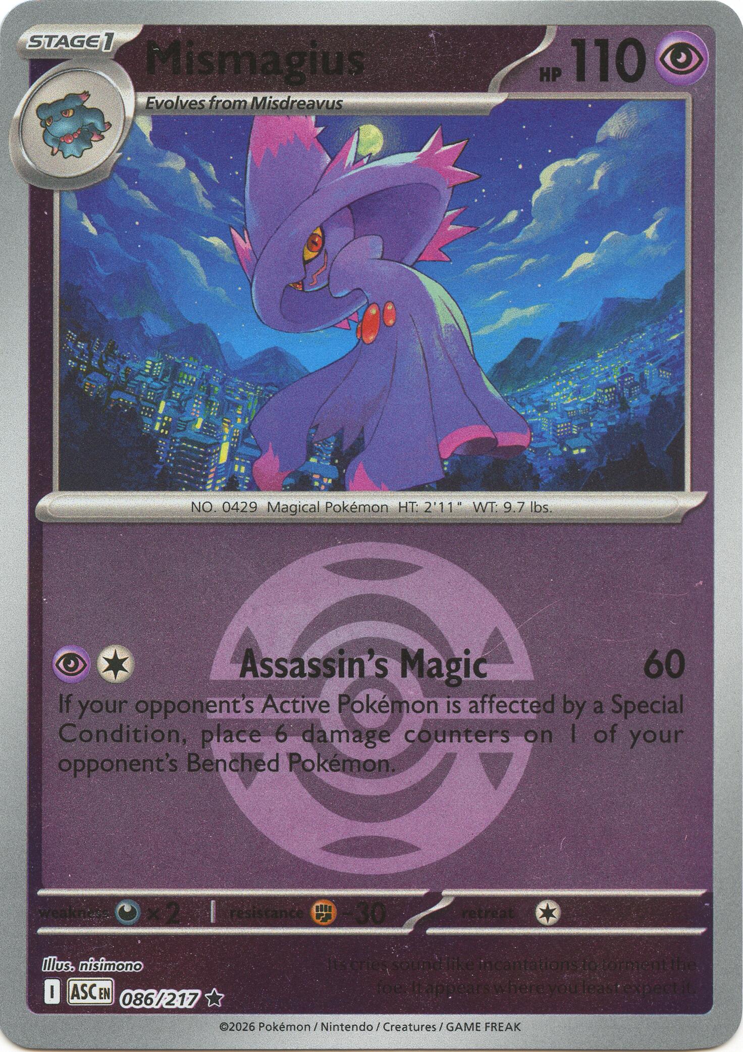 Mismagius (086/217) (Dusk Ball) [Mega Evolution: Ascended Heroes] | Total Play